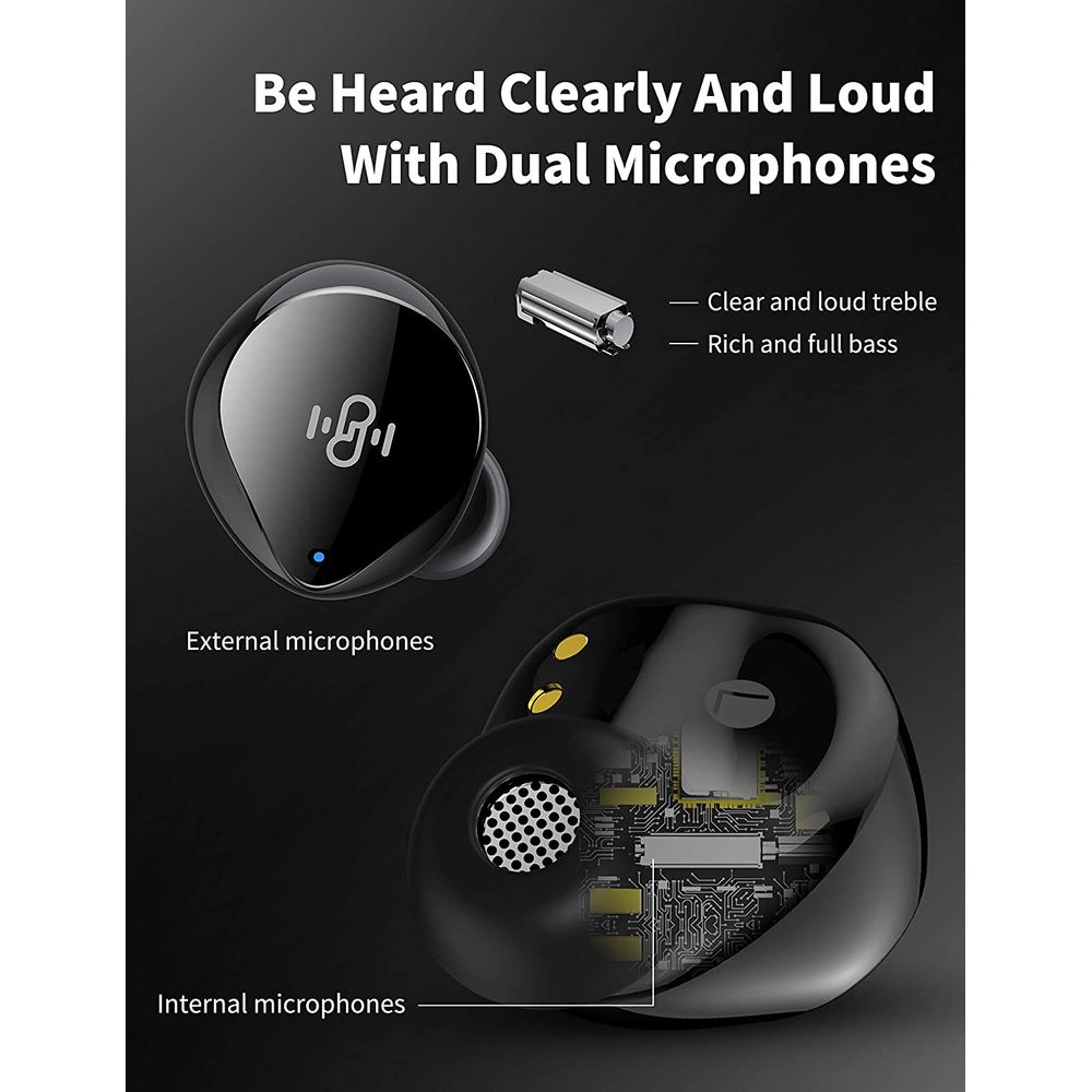 Boltune BT BH021 Wireless Earbuds- External & Internal Microphones
